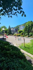 a park with a playground with a swing at Villa Duchatel Appt 2/4 pers in Le Mont-Dore