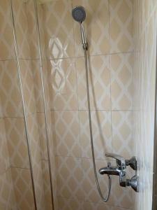 y baño con ducha con cabezal de ducha. en One Bedroom Cozy Apartment- KNUST & free Parking, en Kumasi