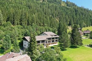 an aerial view of a large house in a mountain at Appartement Rosa in Patergassen