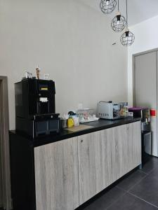 Kuchyň nebo kuchyňský kout v ubytování Monaco Hotel