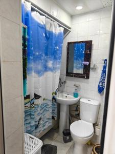 łazienka z toaletą i umywalką w obiekcie Cosy Home w mieście Giumri
