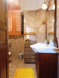 ein Bad mit einem Waschbecken und einer Dusche in der Unterkunft La casa dei nonni in Talavà