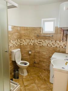 uma casa de banho com um WC e um lavatório em PaFi Apartment em Dubrovnik