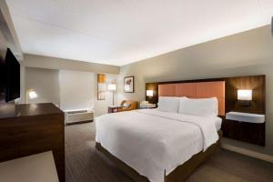 Habitación de hotel con cama grande y TV en Hampton Inn Philadelphia/Willow Grove, en Willow Grove