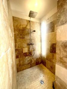 a bathroom with a shower with a shower at Le Cocon Parisien in Paris