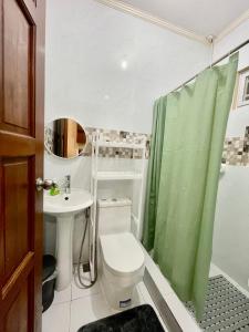Patterville Transient House في Iba: حمام مع مرحاض ومغسلة ودش