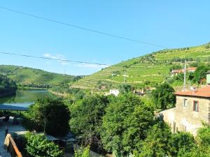 a view of a river and a village at O cantinho da Laura in Lamego