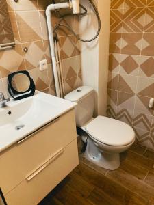 een badkamer met een toilet en een wastafel bij STUDIO GARE MONTPARNASSE in Parijs
