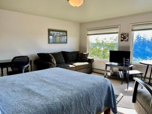TV a/nebo společenská místnost v ubytování The Peregrine Suite - Comfort and Luxury in the Heart of Kodiak