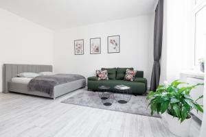 Кровать или кровати в номере einzigartiges Apar. Prater/Messe