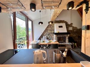 Kuchnia lub aneks kuchenny w obiekcie Tatrydom Apartament Loft z kominkiem