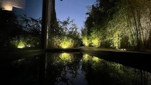 拉莫拉Murrae Loft的花园,带水池