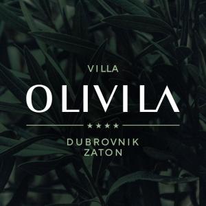 杜布羅夫尼克的住宿－Villa Olivila，黑色和白色的海报,带有植物