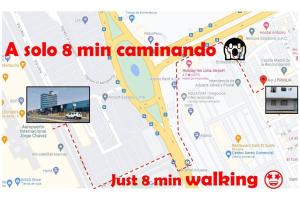 Un mapa de un topo min minchinado caminando en A y J Familia Hospedaje, en Lima
