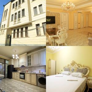 a collage of four pictures of a kitchen and a house at AL SHEIKH 5 BEDROOM LUXURY APARTMENT 1 in Yerevan