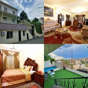 un collage de cuatro fotos de una casa en VIP Hotel-Villa 3 in the center, en Ereván
