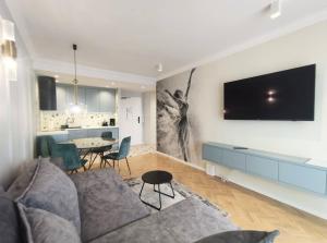 Televízia a/alebo spoločenská miestnosť v ubytovaní Apartament Westin House 312