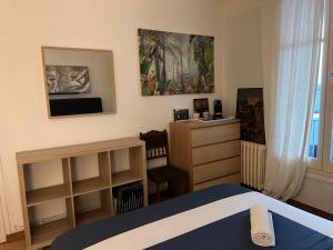 Postel nebo postele na pokoji v ubytování Lit Queen Size, 3mn Beach Biarritz