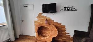 TV a/nebo společenská místnost v ubytování XuBa ApartmentRooms Messe Wien Prater