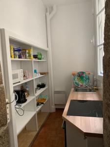 cocina con fregadero y encimera en Appartement Intra-Muros - 2 chambres en Saint-Malo
