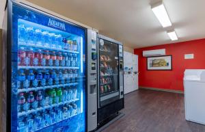 a vending machine filled with lots of water bottles at Extended Stay America Suites - Fremont - Warm Springs in Warm Springs District