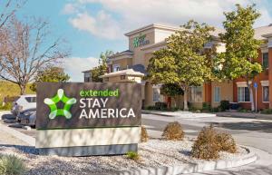 an extended stay america sign in front of a hotel at Extended Stay America Suites - San Jose - Milpitas - McCarthy Ranch in Milpitas