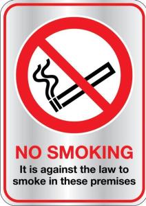 a sign that says no smoking it is against the law to smoke in these premises at The Lyndhurst Guest House in Great Yarmouth