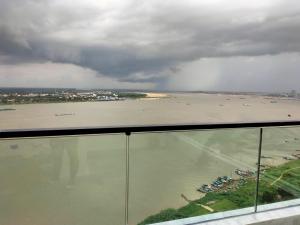 a view of a large body of water from a building at Grand Condo 7 in Phnom Penh