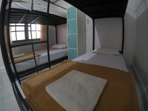 1 Schlafzimmer mit 2 Etagenbetten und einem Teppich in der Unterkunft Palm Garden Kuta in Kuta