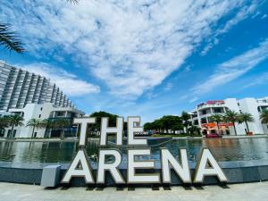 a view of the america sign in front of buildings at The Arena Seaview Cam Ranh Home in Cam Ranh