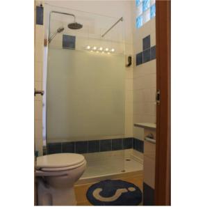a bathroom with a toilet and a shower at Habitación en piso compartido Room in shared flat in Torremolinos