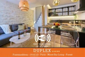 Część wypoczynkowa w obiekcie Duplex High Standing 7'➤Fontainebleau⎮45'➤Paris + Terrace