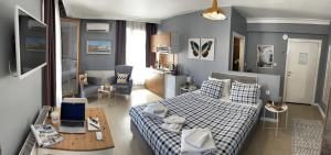 Postel nebo postele na pokoji v ubytování Flats Company - Karakoy Apartment