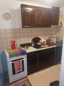 een keuken met een speelgoedfornuis en een wastafel bij Mujo Z in Sarajevo