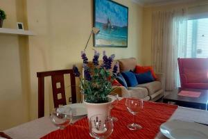 Zona de estar de Apartment with view, wifi and pool in Arguineguin
