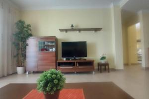 Una televisión o centro de entretenimiento en Apartment with view, wifi and pool in Arguineguin