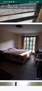 un letto in una stanza con finestra di El silencio a Ciudad de la Costa