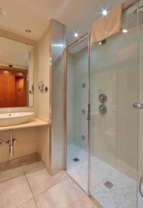 a bathroom with a shower and a sink at Best Western Hotel Anthurium in Santo Stefano al Mare