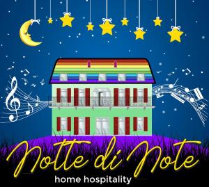 una casa con note musicali e stelle nella notte di Notte di Note - home hospitality a Busto Arsizio