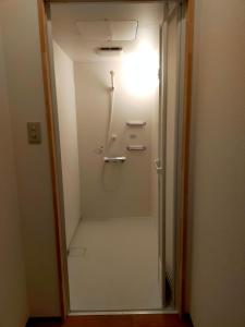 a bathroom with a shower with a light in it at 民宿 和合 Minshuku WAGO in Tanabe
