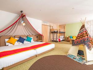 Postel nebo postele na pokoji v ubytování Kirishima Kokusai Hotel + 37 fotografií