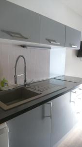 a kitchen with a sink and a counter top at Tilagonbleu à la Saline les Bains in La Saline Les hauts 