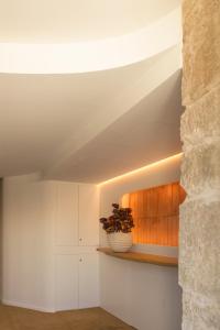 a room with white cabinets and a plant on a shelf at La Venta de Bodegas Ostatu in Samaniego +10 photos
