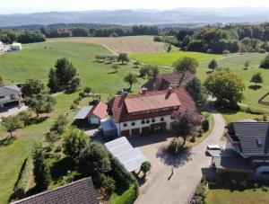 an aerial view of a house with a driveway at Haus Jehle in Görwihl