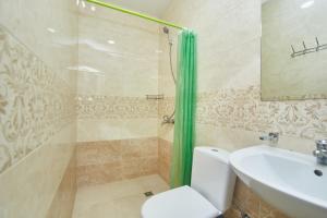 a bathroom with a shower and a toilet and a sink at Green guest house in Chornomorsk +48 photos