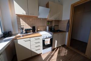 Kuchyň nebo kuchyňský kout v ubytování Trendy Kentmanni, city center apartment