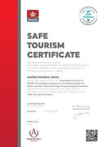Certifikát, hodnocení, plakát nebo jiný dokument vystavený v ubytování Akgun Istanbul Hotel