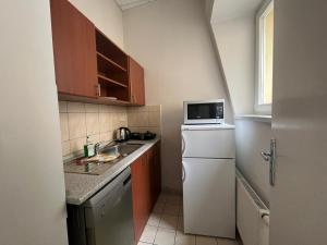 Kuchyň nebo kuchyňský kout v ubytování Powder Tower Suites