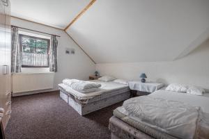 pokój z 3 łóżkami i oknem w obiekcie Vakantiehuis Cerny Dul 259 w mieście Cerny Dul