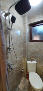 a bathroom with a toilet and a shower at АПАРТАМЕНТ ЮЛИЯ ДЕЛУКС I in Velingrad +23 photos